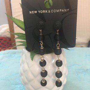 NY & Co. Black Mini Thread Line Earrings
